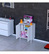 Modilayn SÖKE Küçük Alanlar İçin Akıllı Çözümler 55x75x32,5 cm’ lik 2 Kapaklı 2 Göz Raf Dolap (ATLANTİK-SOHO ANTRASİT)