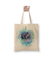 Color Cat Renkli Kedi Beyaz Bez Çanta Uzun Saplı Alışveriş Çantası Plaj Çantası