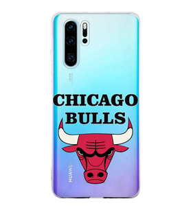 Huawei P30 Pro Uyumlu Kapak Chicago Bulls Tasarımlı Şeffaf Silikon Kılıf