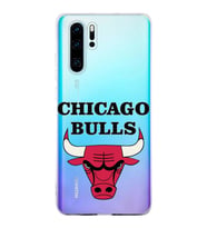 Huawei P30 Pro Uyumlu Kapak Chicago Bulls Tasarımlı Şeffaf Silikon Kılıf