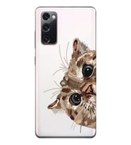 Samsung Galaxy S20 FE Uyumlu Tatlı Kedi Desenli Şeffaf Telefon Kılıfı