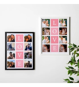 Stüdyo 14 Kişiye Özel 8 Fotoğraflı LOVE Kolaj Çerçeveli Tablo -Sevgiliye Hediye - Yıldönümü Hediyesi