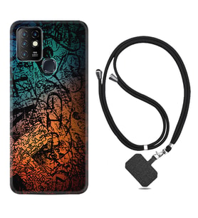 INFINIX Hot 8 9 10 11S Hot 10 Play 10T Kılıf Boyun Askılı Silikon İşaretler Tuval 1716