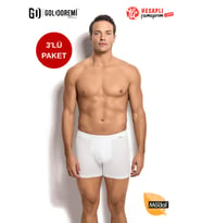 Jiber Erkek Premium Modal Pamuklu İz Yapmayan Lastik Yok Gibi Rahat 3'lü Paket Boxer