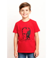 Erkek Çocuk ATATURK Posterli T-Shirt 8-12 Yaş 12541 MODANINO (Kırmızı)