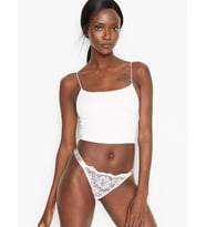 Victoria's Secret Beyaz Shine Strap Dantelli Brazilian (brezilya) Külot