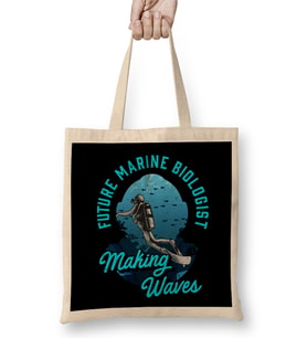 Cute Future Marine Biologist Making Waves Pun Bez Çanta Uzun Saplı