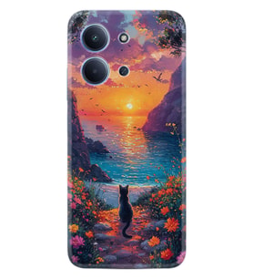 Xiaomi Redmi 15C Kılıf Boutique Baskılı Resimli Manzara Kedi Pcode -096