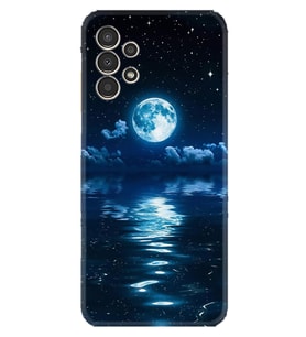 Samsung Galaxy M14 Kılıf Resimli Desenli Baskılı Silikon Night Moon 1133