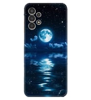 Samsung Galaxy M14 Kılıf Resimli Desenli Baskılı Silikon Night Moon 1133