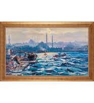 ALTIN ÇERÇEVELİ PASPARTULU TABLO CR501