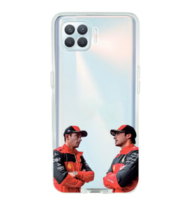 Oppo Reno 4 Lite Uyumlu Carlos Sainz ve Charles Leclerc Formula 1 Desenli Şeffaf Kılıfı