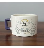 Bazı Anneler Melektir Baskılı Mor Kulplu C Fincan