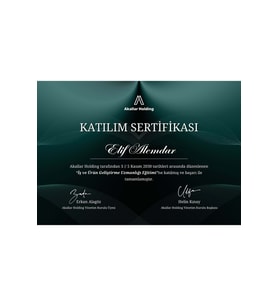 Yeşil Şık Modern Katılım Sertifikası
