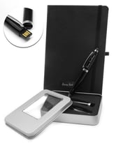 Kişiye Özel Deri Kaplı Defter & Kişiye Özel USB Kalem