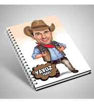 Yakışıklı Kovboy Karikatürlü Defter