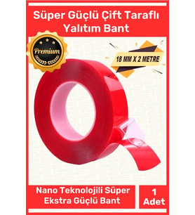 Premium Ekstra Güçlü Çok Amaçlı Çift Taraflı Tamir Cam Dış Mekan Montaj 1,5mt Silikon Şeffaf Bant