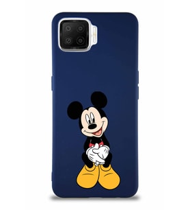 Oppo A73 Soft Premier Kapak Mickey Mouse-A Tasarımlı Silikon Kılıf - Lacivert (Şeffaf)