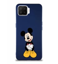 Oppo A73 Soft Premier Kapak Mickey Mouse-A Tasarımlı Silikon Kılıf - Lacivert (Şeffaf)