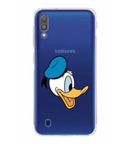 Samsung Galaxy M10  Kamera Korumalı Kapak Donald Duck Tasarımlı  Şeffaf  Kılıf