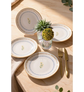 Keramika Sun Flowers Pasta Tabağı 20 Cm 4 Adet 23973