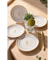 Keramika Sun Flowers Pasta Tabağı 20 Cm 4 Adet 23973