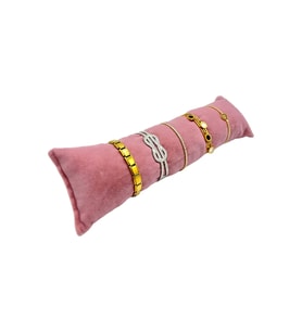 Saat Bileklik ve Takı Yastığı 27 Cm Pembe Süet
