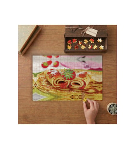 Çilek Soslu Krepler Tasarımı 240 parça Ahşap Puzzle Ahşap Kutuda MP00402
