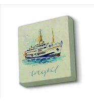 İstanbul Vapur Baskılı Doğaltaş  Magnet(KRT-034)Buzdolabı Süsü