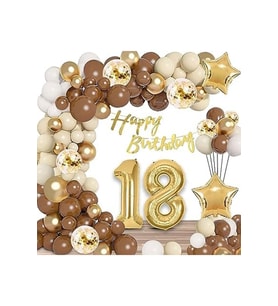 LÜKS KAHVERENGİ 18 YAŞ BALON SETİ