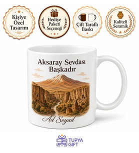 Aksaraylı Hemşehriye Özel İsimli Baskılı Kupa Bardak Hediye