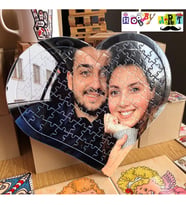 Kişiye Özel Fotoğraflı A3 Boyutunda Kalp Puzzle -97 Parça