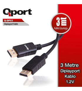 QPORT Q-DP34 3metre DP Kablo 1.4V