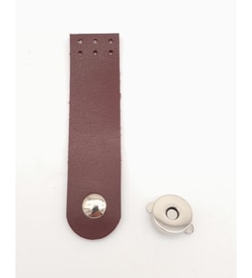 Angel Çanta Aksesuar Bordo Renk Tek Kat Suni Deri Kapak 10.5x2.5 cm Gümüş Metal