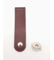 Angel Çanta Aksesuar Bordo Renk Tek Kat Suni Deri Kapak 10.5x2.5 cm Gümüş Metal