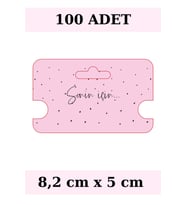 Senin İçin -  100 Adet Kolye Kartı - Bileklik Kartı - Takı Kartı - Paketleme  (Kahverengi)
