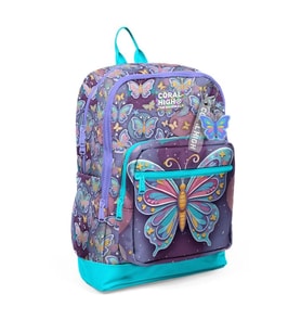 CORAL HIGH 33206 PASTEL RENKLİ KELEBEK DESENLİ DÖRT BÖLMELİ SIRT ÇANTASI