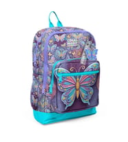 CORAL HIGH 33206 PASTEL RENKLİ KELEBEK DESENLİ DÖRT BÖLMELİ SIRT ÇANTASI
