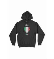Roma İtalya Bayraklı Kalpli Siyah Sweatshirt Hoodie