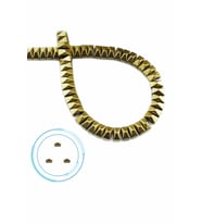 Hematit Doğal Taş Parlak Gold Piramit Kesim Çift Delik 6x3mm Dizi [AA]