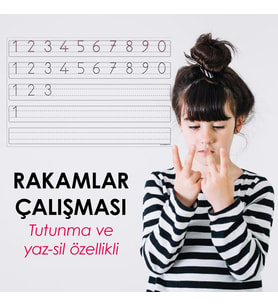 Rakam Çalışması 56X85 cm Sihirli Akıllı Kağıt Tahta ( Rakamlar Çalışması + Kalem)