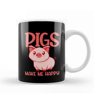 Adorable Pigs Make Me Happy Cute Piglet Pig Girl Kupa Bardak Porselen