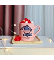 Eeyore Tasarımlı Kişiye Özel Pembe Türk Kahvesi Fincanı