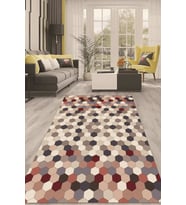 Dijital Kaymaz Taban Yıkanabilir Modern Renkli Salon Halısı Mutfak Halısı Yolluk ND-HT-1354 (Çok Renkli)
