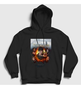 Presmono Unisex Beyaz Merlin Dizi Kapüşonlu Sweatshirt 428523tt (Siyah)