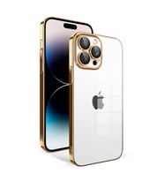iPhone 14 Pro Kılıf Garaj Kenarları Renkli Kamera Korumalı Kılıf (Gold)