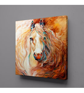 RENKLİ AT KANVAS TABLO 70x70cm (Karışık)