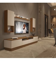Decoraktiv Trendstyle 5220DAS Mdf Tv Ünitesi Tv Sehpası - Ceviz Beyaz (Beyaz - Kahverengi)