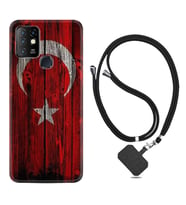 INFINIX Hot 8 9 10 11S Hot 10 Play 10T Kılıf Boyun Askılı Silikon Şanlı Türk Bayrağı 2 1317