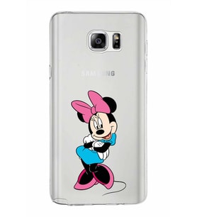 Samsung Galaxy Note 5 Kapak Minnie Mouse Tasarımlı Şeffaf Silikon Kılıf